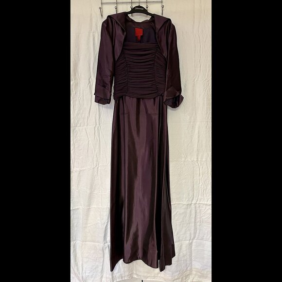 Plum Gown with Bolero Jacket - Picture 1 of 7